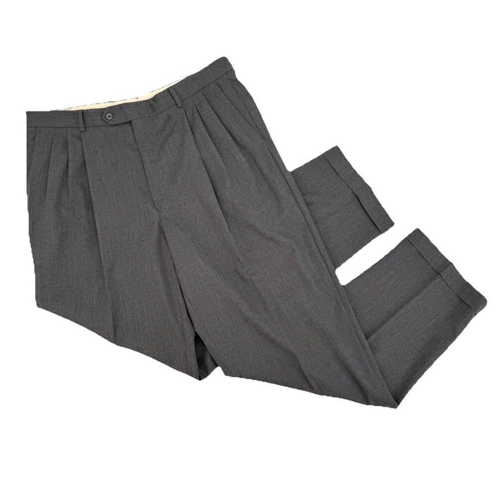 Vintage Monsieur By Givenchy Men’s Pleated Dress Pants Grey 38R x 32L USA Made
